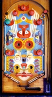 Image # 7306: Gizmo Playfield 
(The three red posts at the bottom of the playfield and the rubber ring around them are not factory-original and were added later.)
