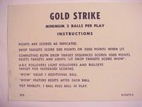 Image # 26316: Gold Strike Instruction Card