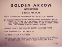 Image # 26309: Golden Arrow Instruction Card