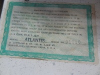 Image # 53801: Atlantis Early Production Serial Number 
(Serial number 01110.)