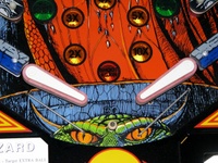 Image # 45315: Grand Lizard Playfield - Detail 
(This is a New Old Stock playfield in its crate from the manufacturer.)