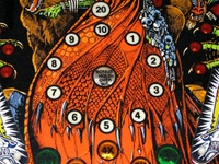 Image # 45314: Grand Lizard Playfield - Detail 
(This is a New Old Stock playfield in its crate from the manufacturer.)
