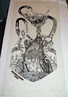 Image # 70449: Grand Lizard Original Blackline for Playfield 
(Artist is Paul Faris.India ink on frosted Mylar.Dimensions: same size as production playfield.)