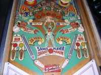 Image # 18593: Happy Clown Lower Playfield 
(The green center targets are not original to this game.)