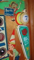 Image # 15282: Happy Days Playfield - Detail 
(The green light shield is a reproduction.)