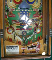 Image # 66265: Auto Race Lower Playfield 
(The white instruction card is not original from the manufacturer.)