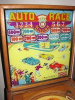 Image # 69495: Auto Race Backglass 
(Serial number E14989AR.)
