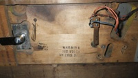 Image # 69508: Auto Race Inside Coin Door 
(This door is missing its coin mechanism but is included here to show the printed warning to the operator. Serial number E14989AR.)
