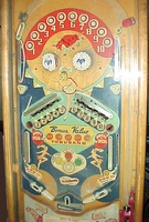 Image # 1088: Happy-Go-Lucky Playfield 
(The upper post of the two posts in the flipper gap is not original to this game. The lower post is original to production games.)