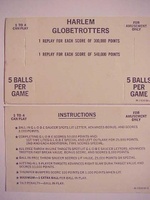Image # 26312: Harlem Globetrotters On Tour Instruction Card