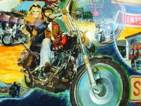 Image # 31817: Harley-Davidson (1st production run) Backglass - Detail 
(Serial number I656432.)
