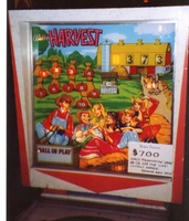 Image # 15996: Harvest Illuminated Backglass 
(Serial number 1013.)