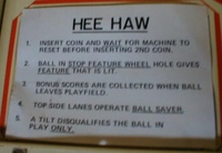 Image # 19440: Hee Haw Instruction Card