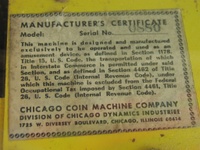 Image # 11332: Hi-Flyer Mfg Certificate