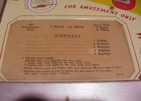 Image # 29687: Highways Instruction and Score Card
