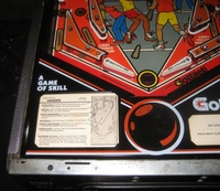 Image # 38901: Hoops Instruction Card 
(The red and blue rubber post sleeves are not original to this game. Factory sleeves are black.)
