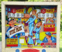 Image # 70030: Hyde Park Sample Game - Backglass 
(Serial number 01014 S.)