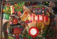 Image # 65161: Ice Fever Upper Playfield 
(The white pop bumper cap shown here is not original to this game.)