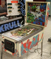 Image # 65169: Ice Fever Cabinet - Full View 
(The white pop bumper caps shown here are not original to this game.)