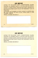 Image # 6469: Ice-Revue Sample Game Instruction Cards (6 outlanes) 
(This game was made in two versions, having either 4 or 6 outlanes. These instruction cards are for the 6 outlane version of the game.)