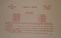 Image # 32829: Jig Saw Score Card - Reprint