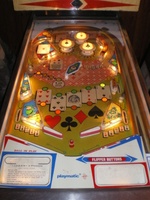 Image # 57135: Joker Illuminated Playfield 
(The post between the flippers is not original to this game.)