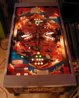 Image # 60990: Joust Early Production - Player 1 Playfield 
(Serial number XP0223.)