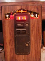 Image # 60999: Joust Early Production Cabinet - Coin Door 
(Serial number XP0223.)