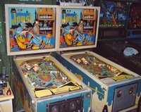 Image # 40369: Joust Early Production and Regular Production - Front View 
(Serial number 1001 is on the left. Serial number 1485 is on the right.)
