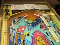 Image # 45702: Joust Lower Playfield - Downfield View 
(Serial number 1149.)