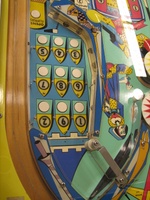 Image # 45704: Joust Playfield - Detail - Downfield View 
(Serial number 1149.)