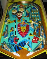 Image # 68617: Joust Playfield 
(The pop bumper caps and their color positioning are not original to this game.)