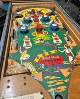 Image # 83381: Jubilee Playfield 
(This playfield is missing its rubber rings and both flippers.)