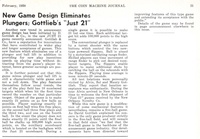 Image # 54245: Just 21 Coin Machine Journal Article 
(Coin Machine Journal, February 1950, page 31)