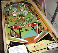 Image # 16949: Bali-Hi Engineering Prototype Playfield 
(The game pictured has no serial number. It was made as the next step after the whitewood stage of development.)