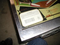 Image # 23591: Bali-Hi Engineering Prototype Instruction/Score Card 
(The game pictured has no serial number. It was made as the next step after the whitewood stage of development.)