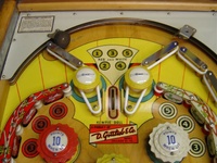 Image # 23899: Kewpie Doll Upper Playfield 
(The two passive bumpers have their rubber rings positioned differently than in the game flyer. )