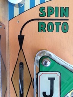 Image # 61982: King of Diamonds Sample Game - Missing Post 
(A dimple in the wood marks where the post screw would have been placed. Serial number 01028 S.)
