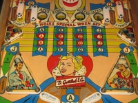 Image # 64630: Kings & Queens Early Production - Lower Playfield 
(The serial number on the upper arch sticker is not legible. The cabinet serial number is 04166.)