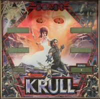 Image # 67576: Krull Backglass 
(Serial number 01009E.)