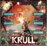 Image # 67577: Krull Illuminated Backglass 
(Serial number 01009E.)