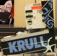 Image # 67600: Krull Cabinet - Right 
(The backbox insert has been hinged outward. Serial number 01009E.)