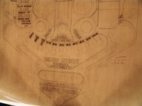 Image # 56522: Ballerina Original Playfield Artwork - Lower Section 
(Artist is Lester Hilbrich.Pencil on art paper.Dimensions are unavailable.)
