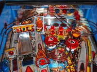 Image # 49266: Lethal Weapon 3 Upper Playfield 
(The blue plastic light shield in the lower left corner of this image is not original.)