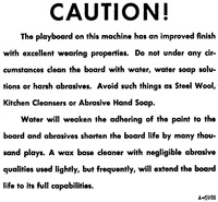 Image # 46600: Lucky Strike Playfield Maintenance Advice