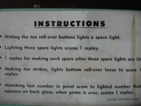 Image # 37843: Lucky Strike Instructions Card