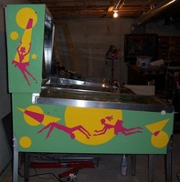Image # 35334: Bally Hoo Engineering Prototype Cabinet - Left 
(The game pictured has no serial number. It was made as the next step after the whitewood stage of development.)