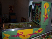 Image # 35335: Bally Hoo Engineering Prototype Cabinet - Right 
(The game pictured has no serial number. It was made as the next step after the whitewood stage of development.)