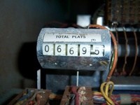 Image # 35338: Bally Hoo Engineering Prototype Inside Cabinet - Detail 
(The game pictured has no serial number. It was made as the next step after the whitewood stage of development.)