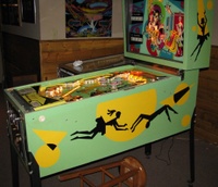 Image # 61859: Bally Hoo Cabinet - Right 
(The playfield glass and its metal frame have been removed from this game.)